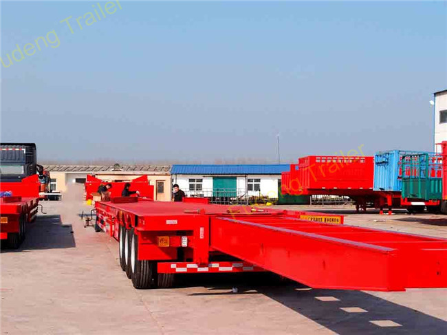 43 - 56 Meters Extendable Lowboy Trailer For Hydraulic Steering Wind Blade Carry