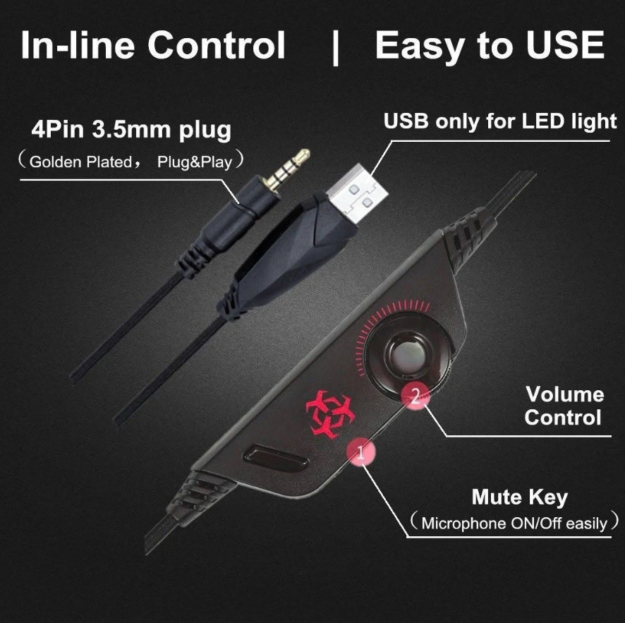 100mA 117dB Hunterspider Noise Cancelling Gaming Headphones