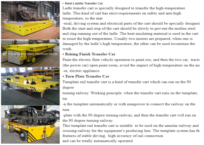 5 ton Cable Drum powered Heavy Load Steel 4 Wheel Steerable Rail Transfer Carts