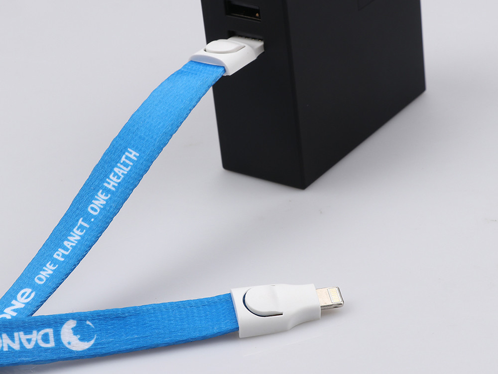 Fast Charge USB Port Extension Cable Lanyard 3 In 1 For Smartphone Portable