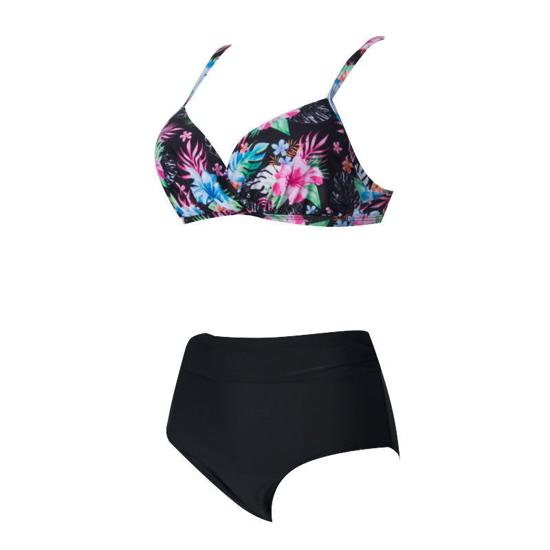 Tiered Layer Tie a Knot Front Top With Low waist Bikini swimsuit high cut