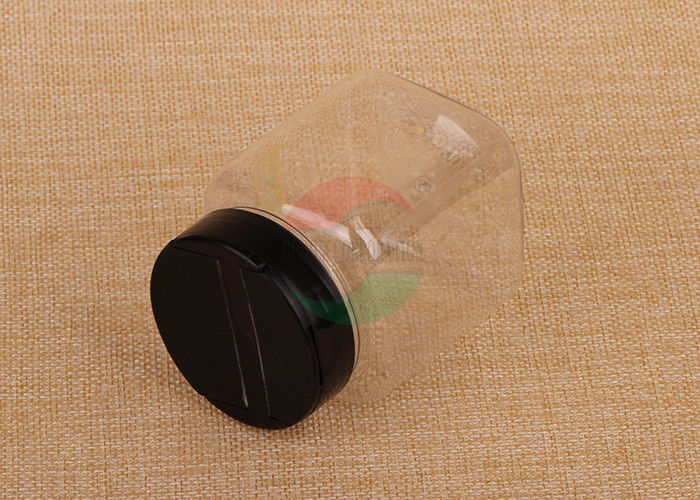 Square Plastic Jar PET Material Screw Cap Spice Packing Transparent Plastic Jars