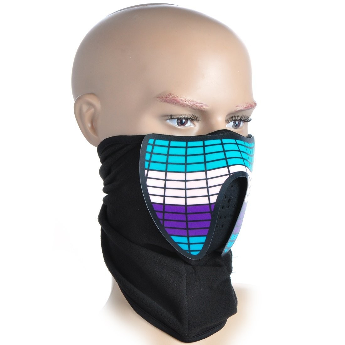 Ledes led mask Music LED/EL party mask with sound active and Luminous Light for Men and woman DJ funny mask