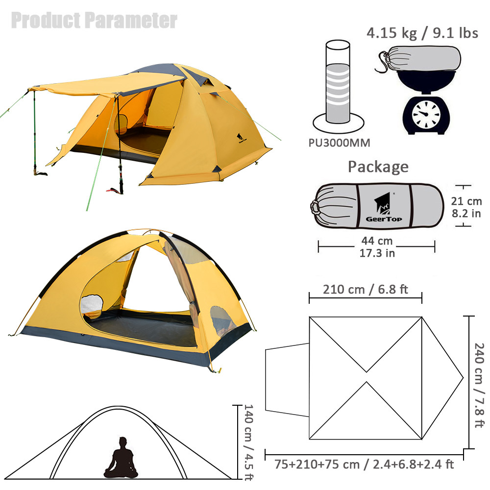 82x63 inches 210T Polyester Outdoor Camping Tent