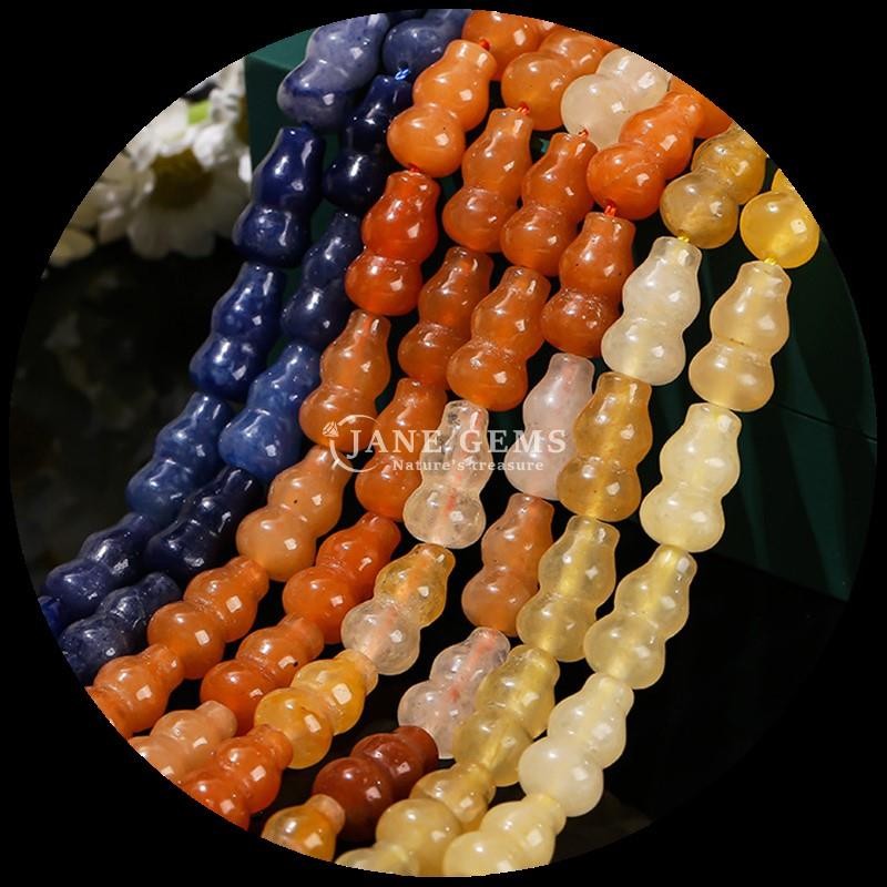 Gourd Shape Beads Crystal Gemstone Vase Shape Loose Bead Strands for DIY Jewelry Making