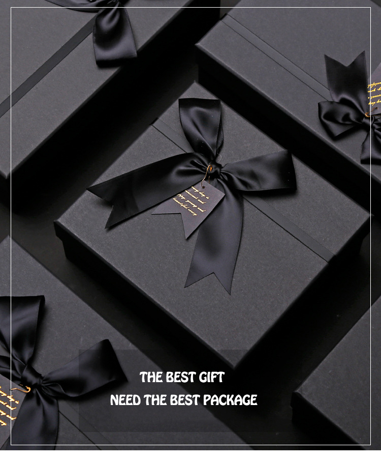 Valentine'S Day Christmas Gift Packing Box Black Cardboard Lipstick Perfume Box