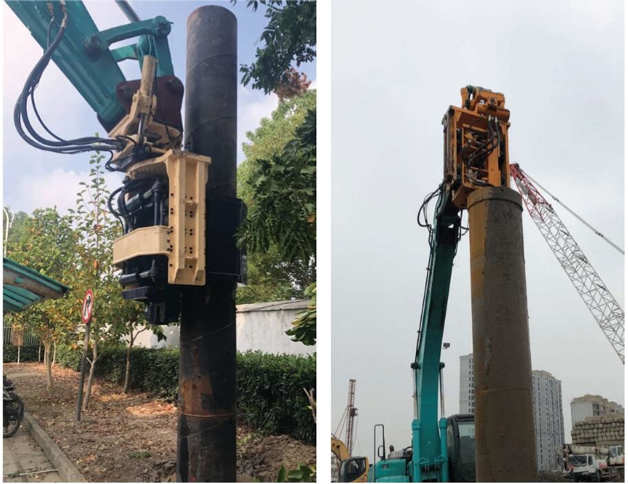 Bottom Clamp Force 550kn Pile Excavator Mounted Vibratory Hammer