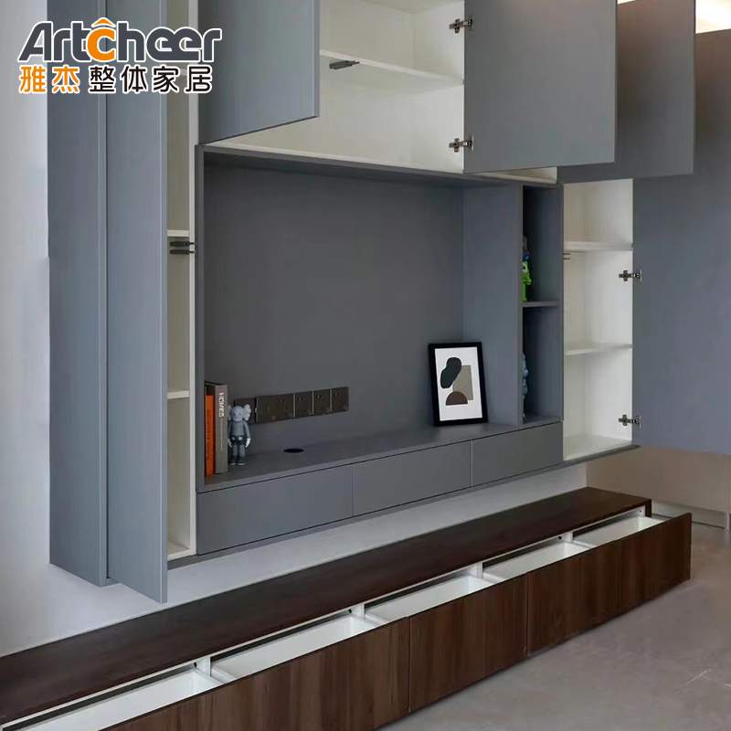 Bedroom Wall TV Cabinet in Wooden Material with Customized Size and Mail Packing