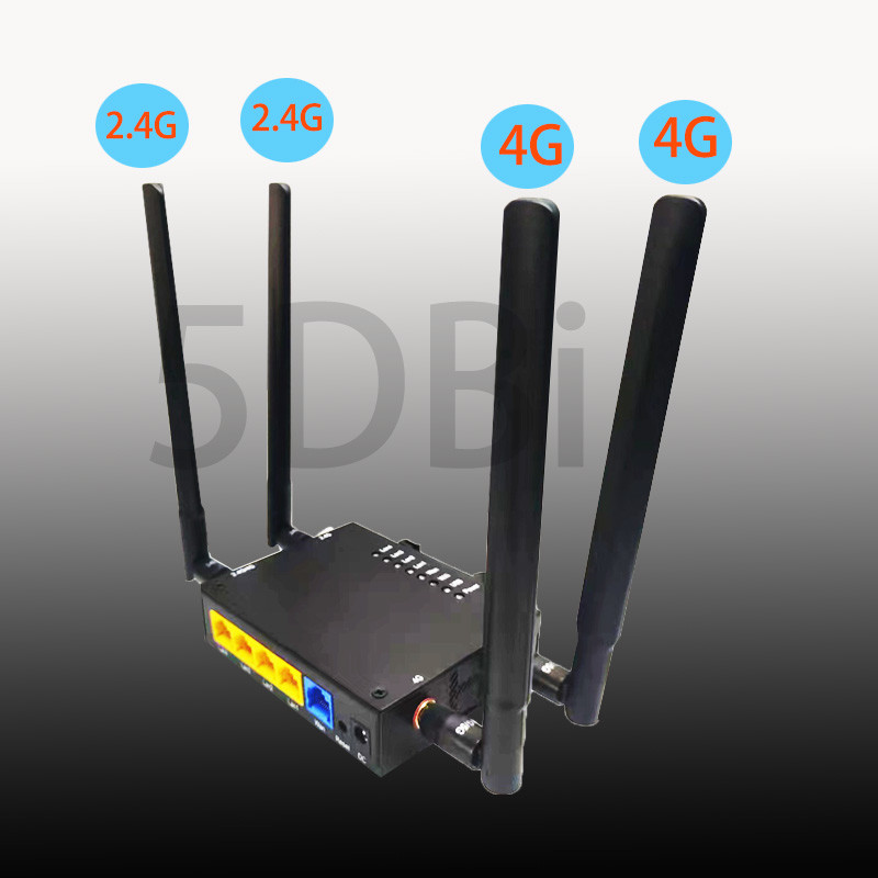 HUASIFEI Black Iron Shell 4G Wifi Router Openwrt 300Mbps With SIM Slot