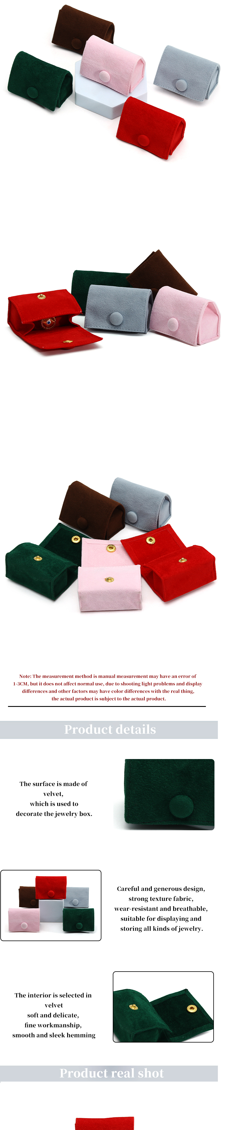 Candy Color Velvet Jewelry Box for Customized Storage of Rings Necklaces and Earrings