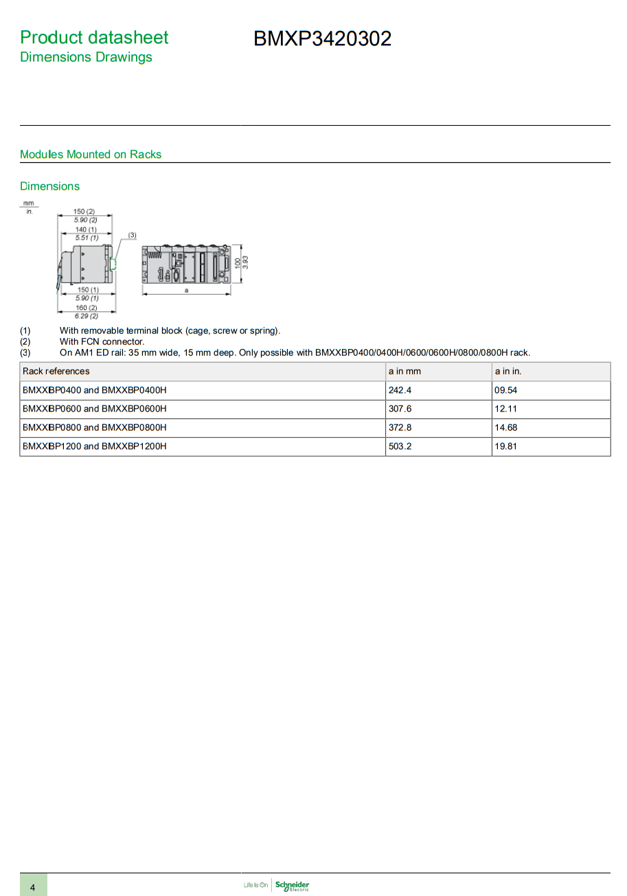 Schneider Electric Modicon M340 series BMXP3420302 PLC CPL 24V DC current