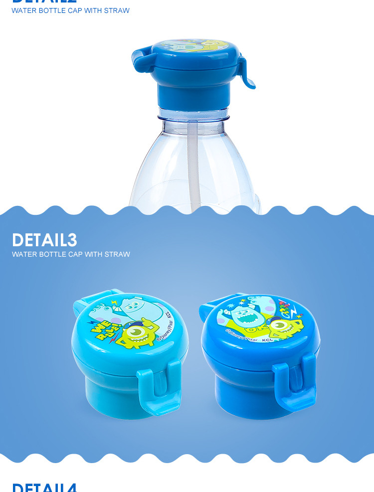 Wholesale Cartoon design child resistance cap cute plastic water bottle caps with straw