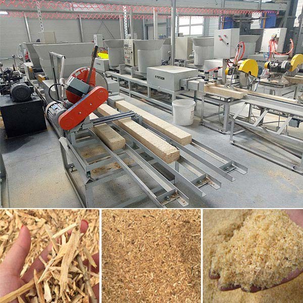 Double Head Sawdust Recycling Wood Pallet Feet Machine