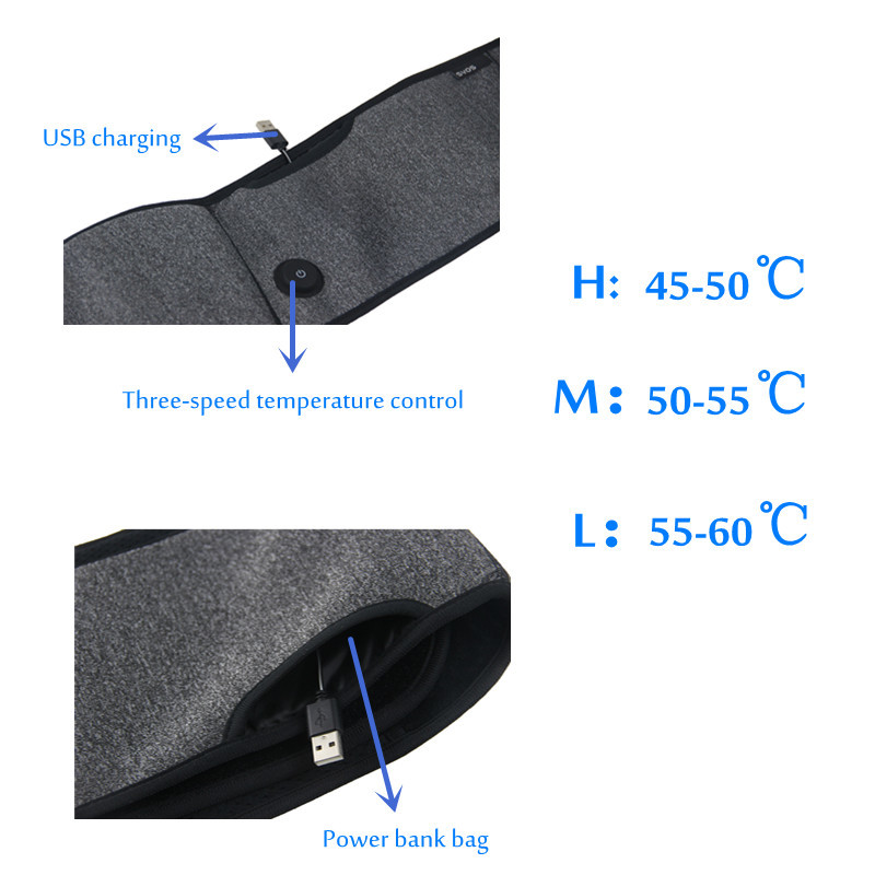 USB Infrared Heating Waist Belt For Pain Relief , Ultralight Waist Wrap Heating Pad