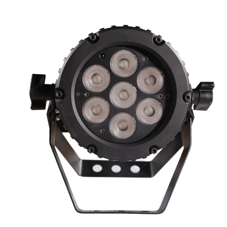 7pcs 23W RGBWAUV 3 In 1 Wash LED Flat Par Light Professional Wedding Stage Lighting