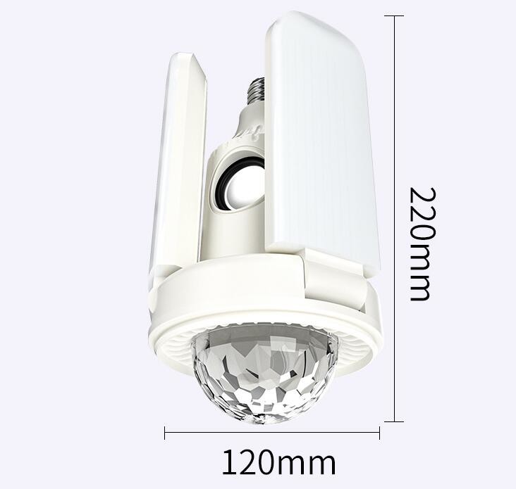 Bluetooth 40w LED Ceiling Panel Lights E27 E40 Folding Fan Blade
