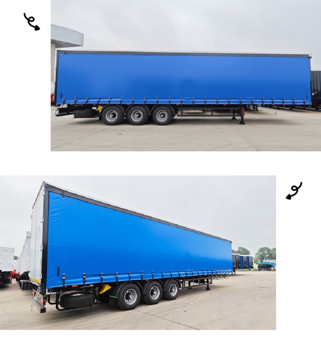 TITAN 3 Axle Pvc Tautliner Curtains Price  Side Curtain Trailer for Sale
