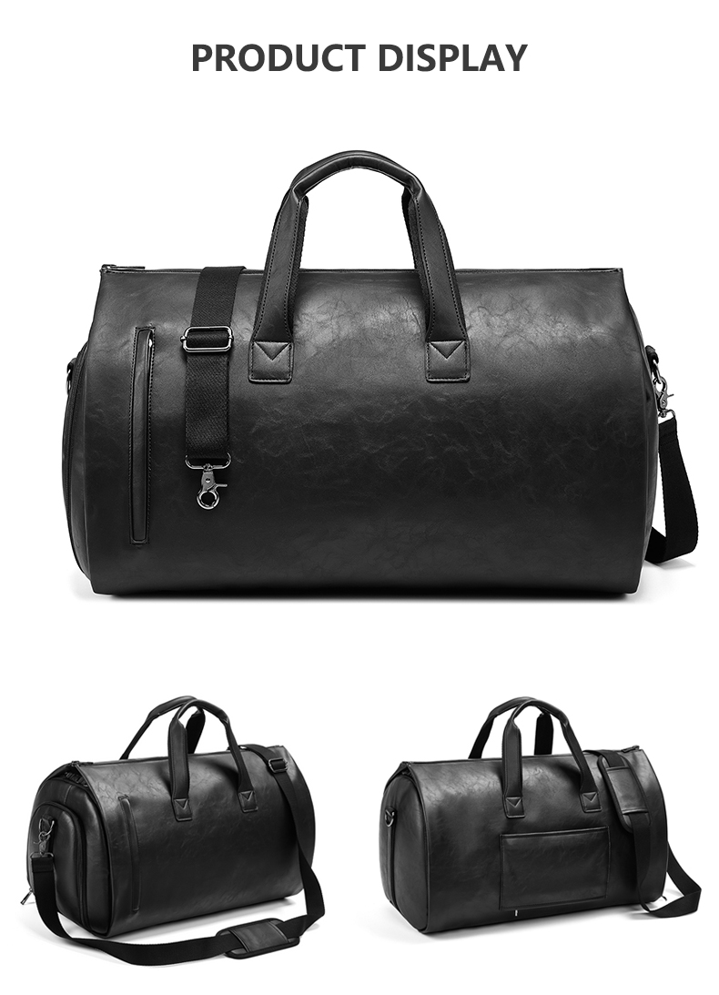 Wholesale outdoor PU leather luggage travel bag business suit bag men Duffel Travelling bag