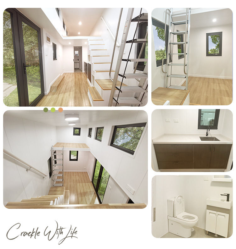 Modern Prefab Modular Home Luxury Caravan Tiny House On Wheels Shipped By 40 FR Shipping Container