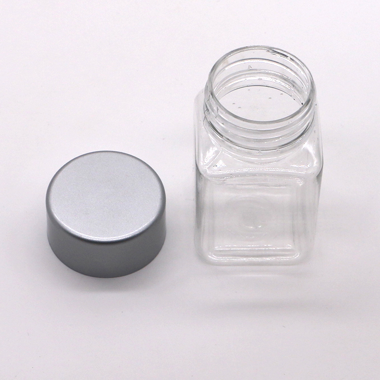 60ml PET Plastic Square Bottles with Plastic Screw Cap for Tablets Pill Capsule