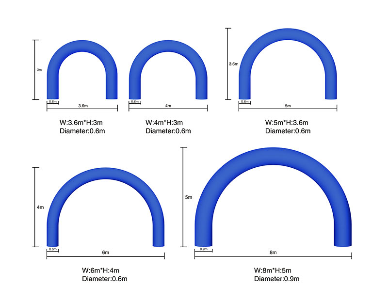 Tianyili factory wholesale price customize logo size 5m inflatable arch