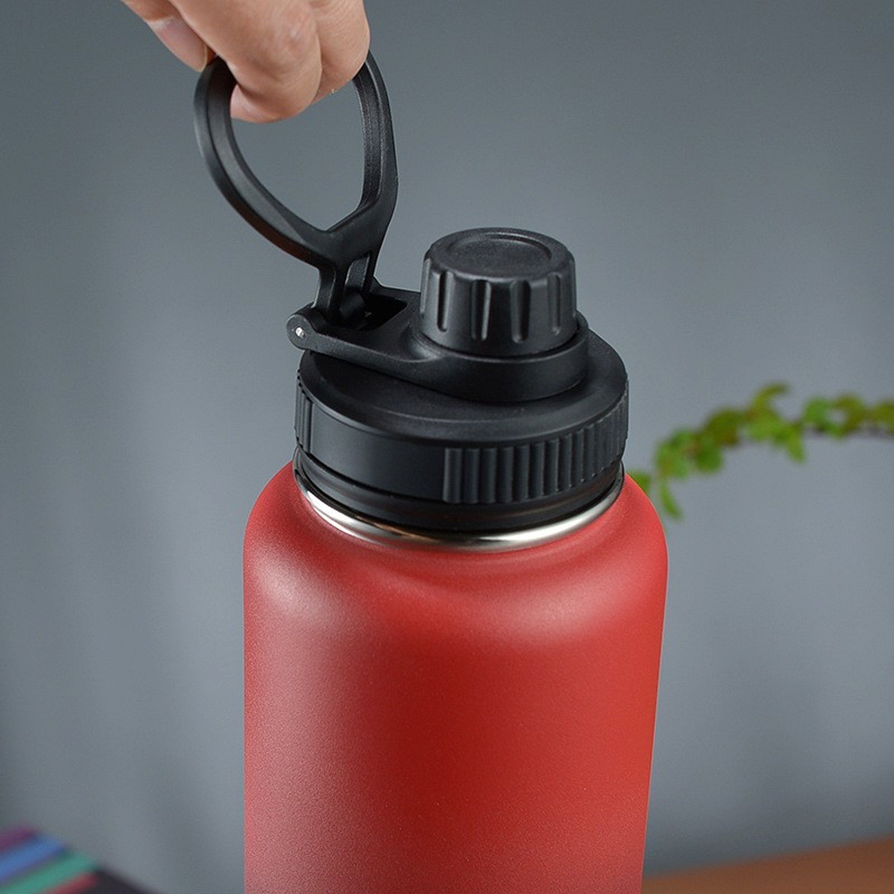 32oz Space Cup With Mobile Phone Magnetic Suction Cover, Stainless Steel Vacuum Wide Mouth Insulated Cup, Large Capacity