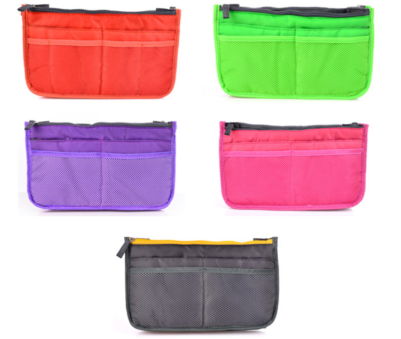 Polyester 22cm Length Cosmetic Bag Insert Purse Organizer