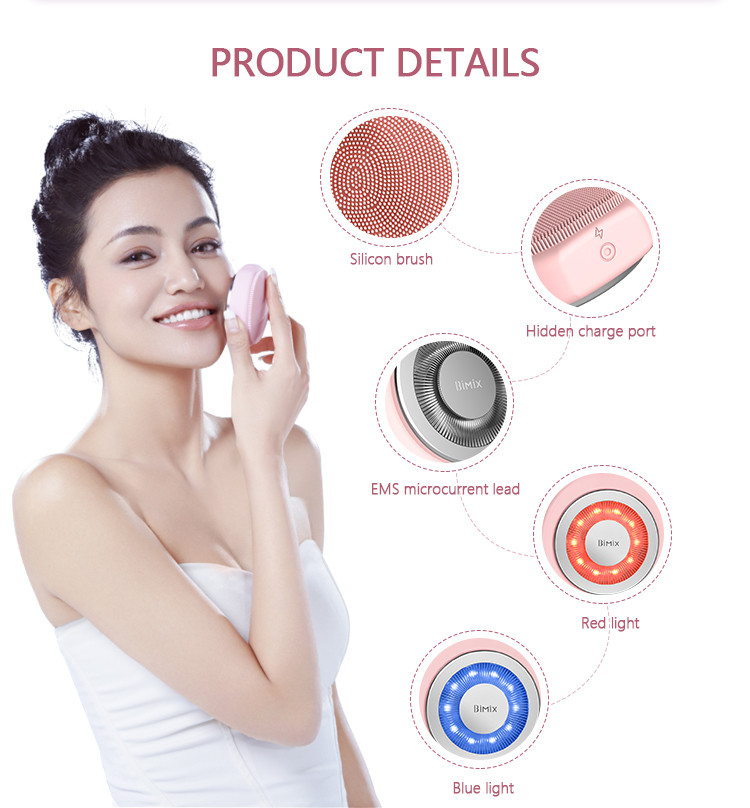 Electric DC3.7V 350mA Silicone Face Cleansing Brush Double Side type