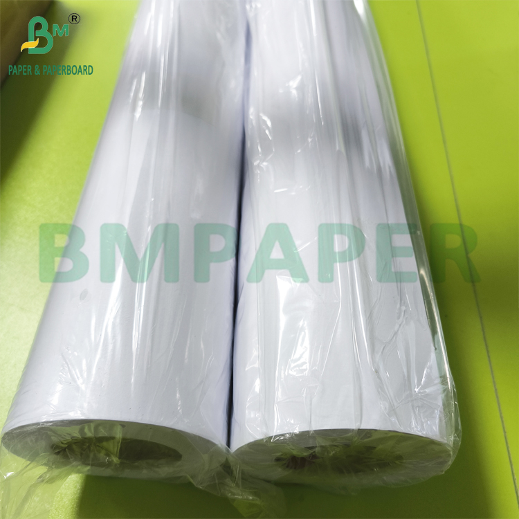 Color Inkjet Printing Paper 150gr One Side Coated White Paper 914mm X 30m Roll