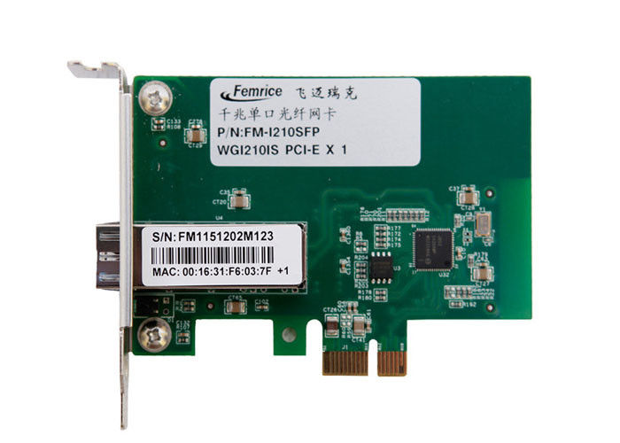 1000Mbps Fiber Optic Network Interface Cards 1 Gbps I210 PCIex1 Single Port SFP Slot Network Adapter