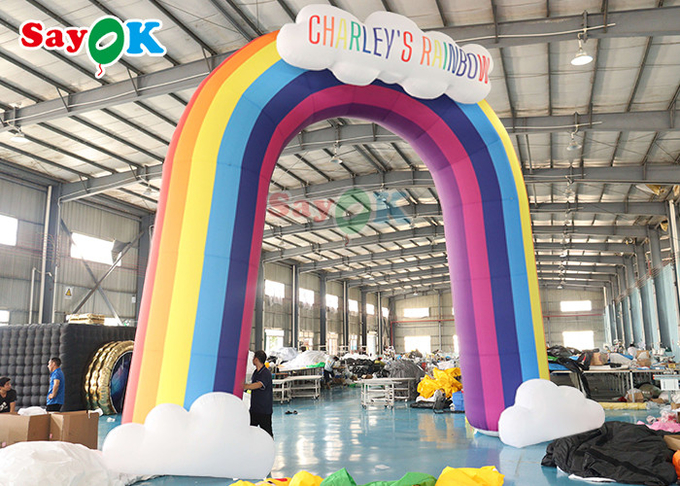 Rainbow Inflatable Arch Colorful Advertising Blow Up Gate For Decoration