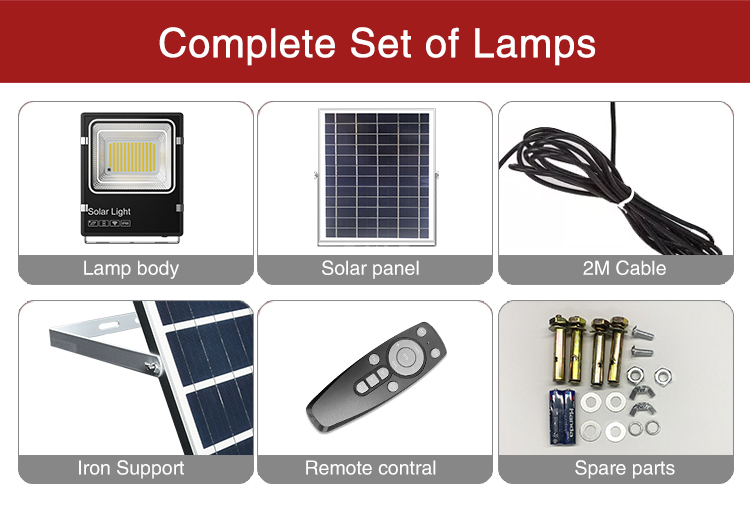 IP66 Motion Sensor Solar Flood Light 50 Watt 100w 200w Bright Solar Security Light
