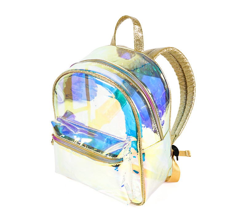 Custom Holographic Reflective Bags Wholesale Rainbow TPU Clear Backpack