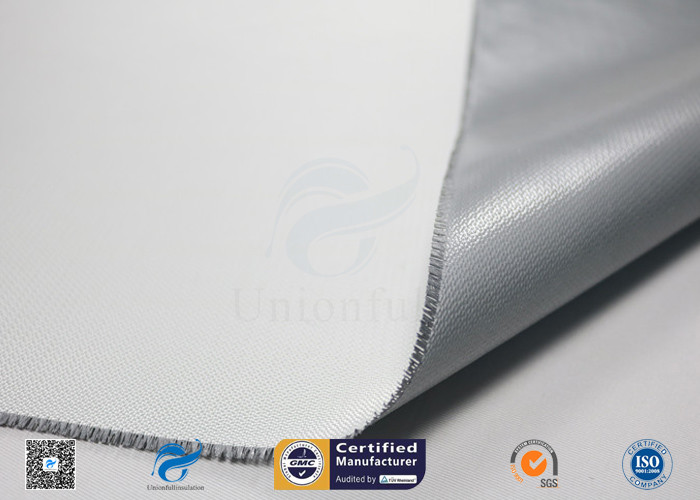 One Side Silver Silicone Coated Fiberglass Fabric For Fire Prevention