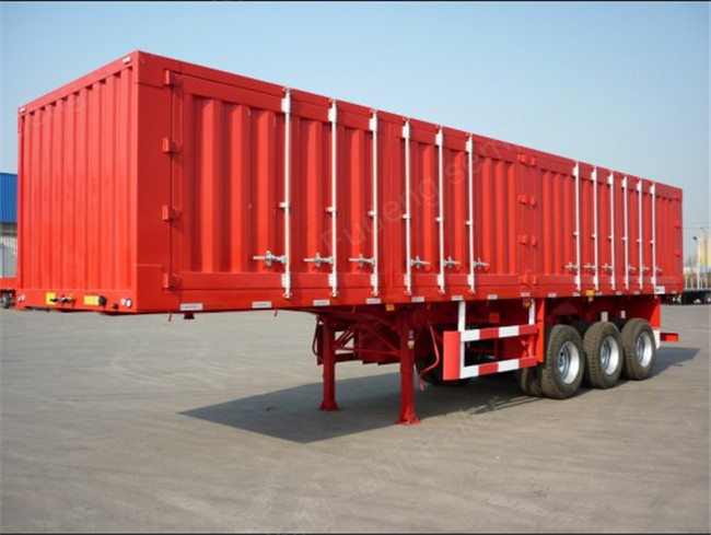 12.5 m steel tri axles box semi trailer transport engine waterproof