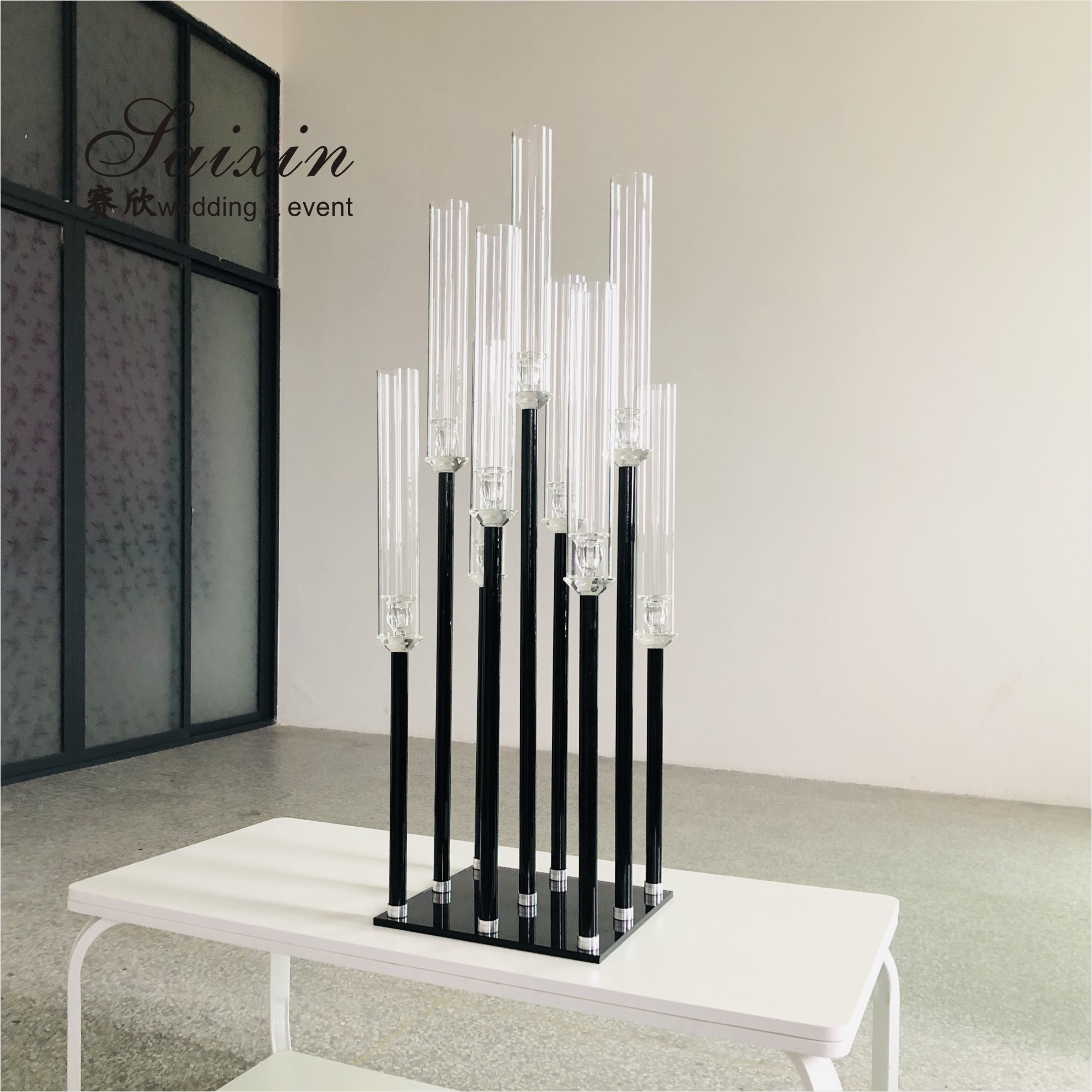 9 Arm Table Crystal Candelabra Wedding Centerpieces For Sale Large 120cmx35cm