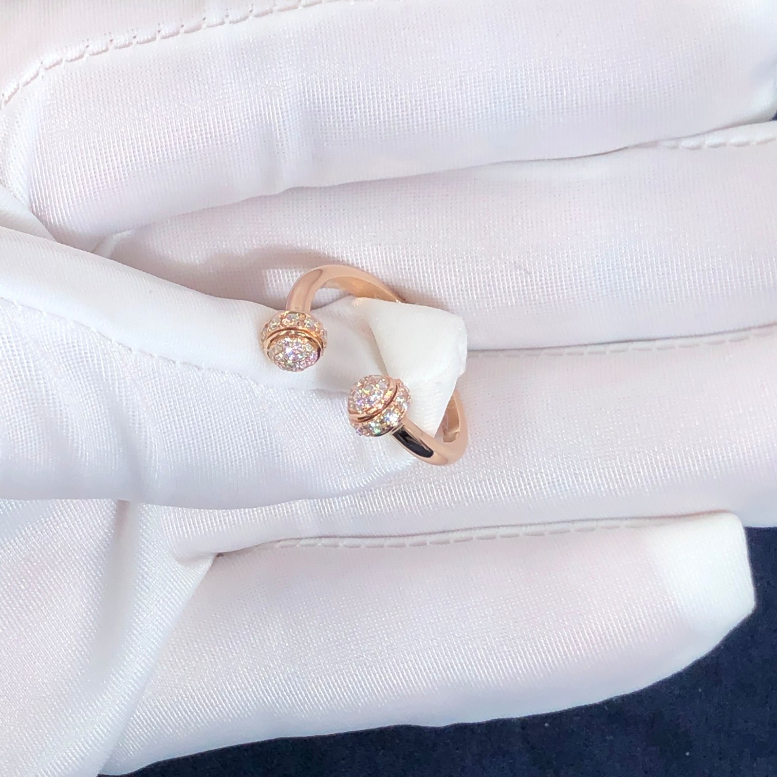 High-End High Quality Fine Jewelry Pure 18k Gold Jewelry Piaget Possession Open Ring Natural Diamonds Ring
