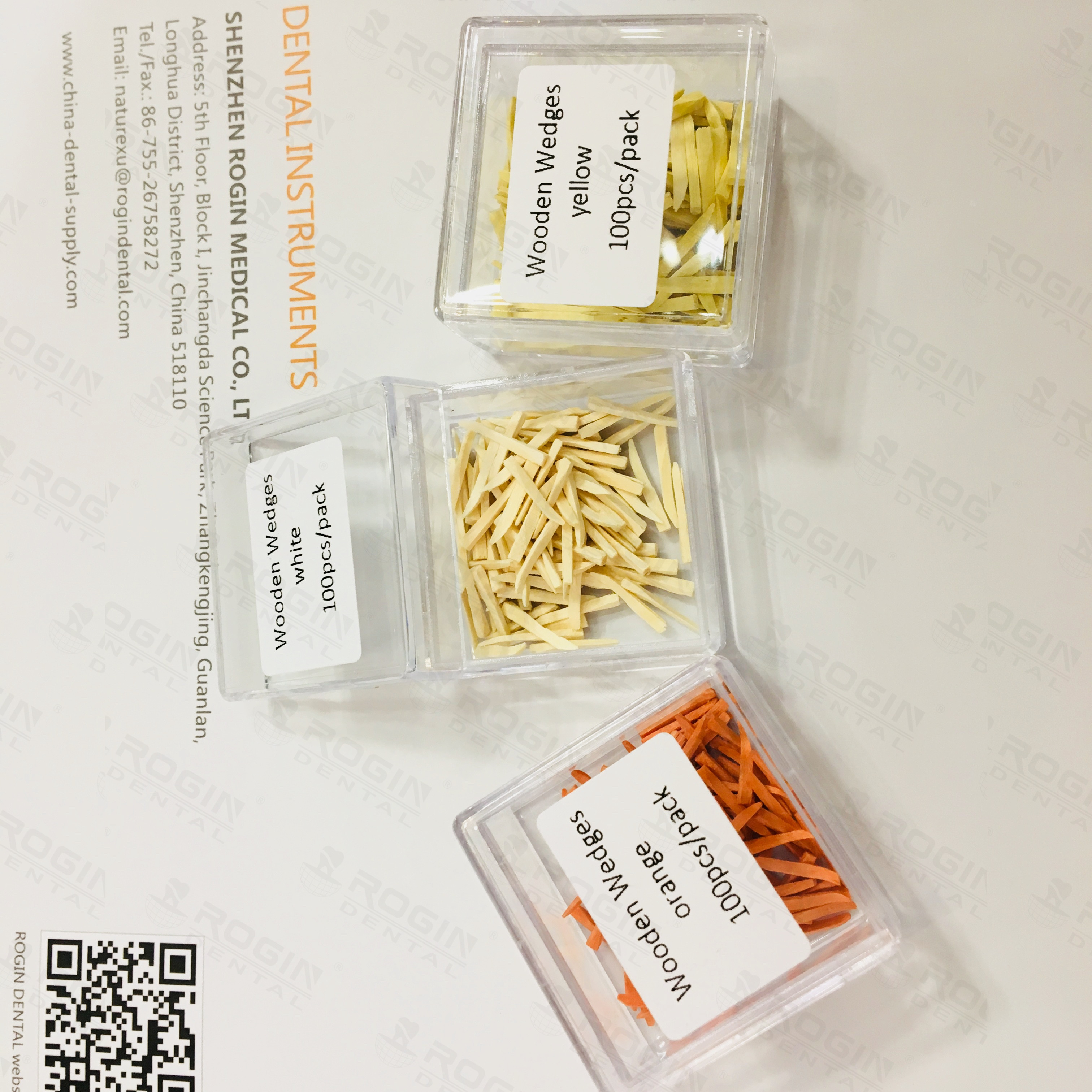 Fixing Wooden Wedges Dental Packaging Of 400 Pcs / Kit With 6 Colors