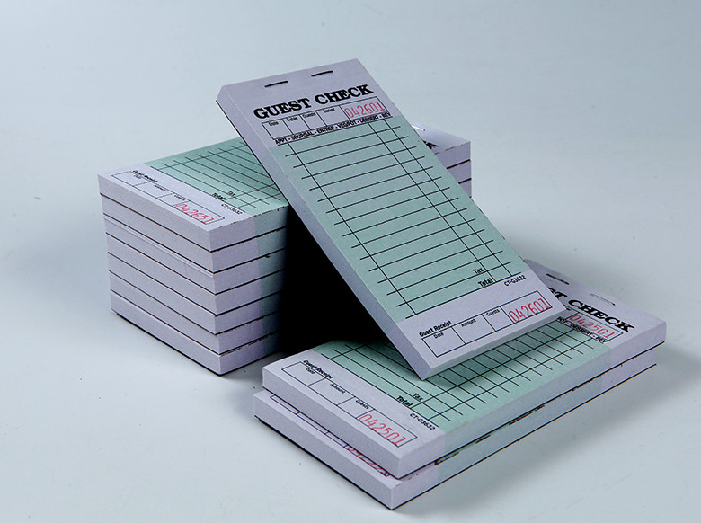 Green color single part guest check docket books waitor pads CT-G3632 for restaurant