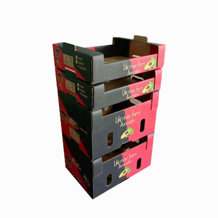 Stable Practical Vegetable Corrugated Boxes , Recyclable Tomato Shipping Boxes