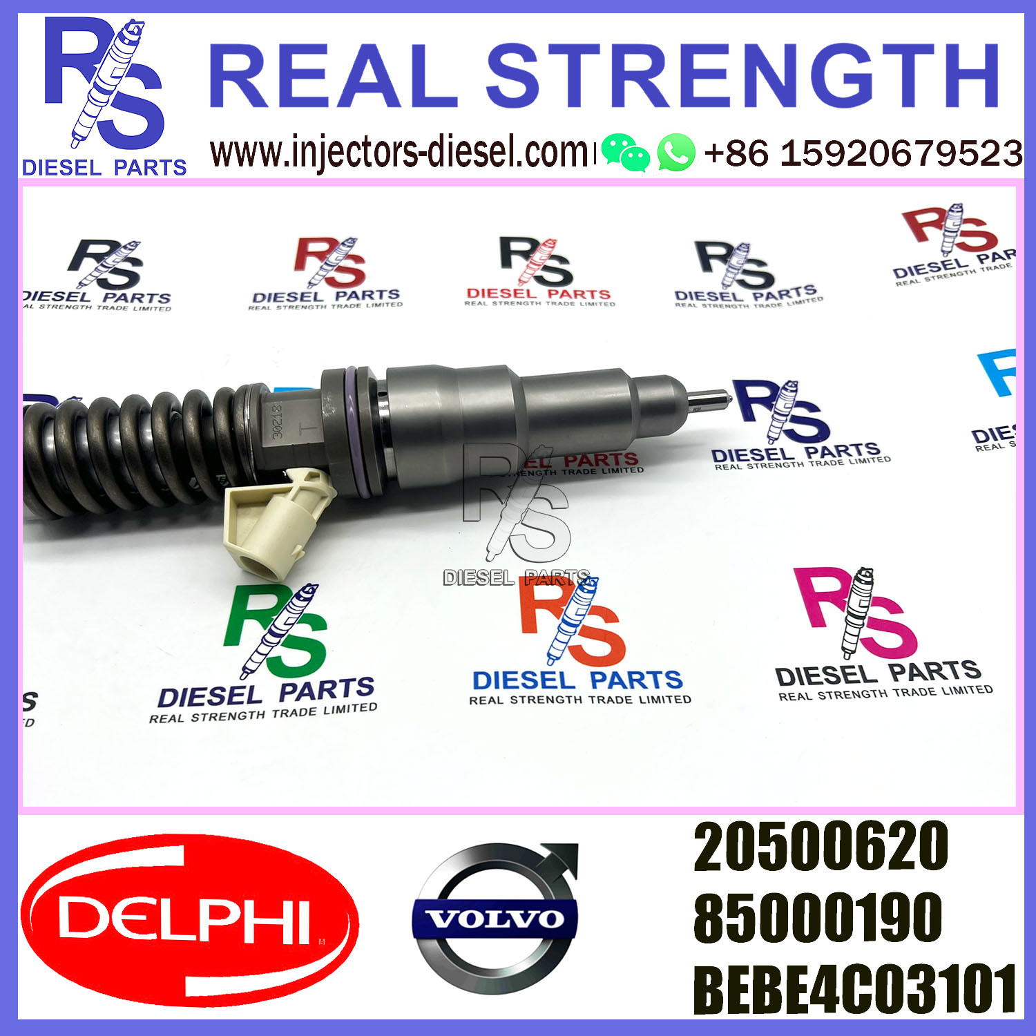 V-O-L-V 2pin injector20500620 7420500620 85000190 Diesel pump Injector DELPHI BEBE4C03101 E1 for V-O-L-V 9.0 LITRE TRUCK