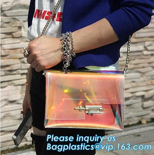 Fashion PVC Tote Bag Shoulder Handbag Transparent PVC Beach Bag, Fashion transparent pvc ladies shoulder bag crossbody s