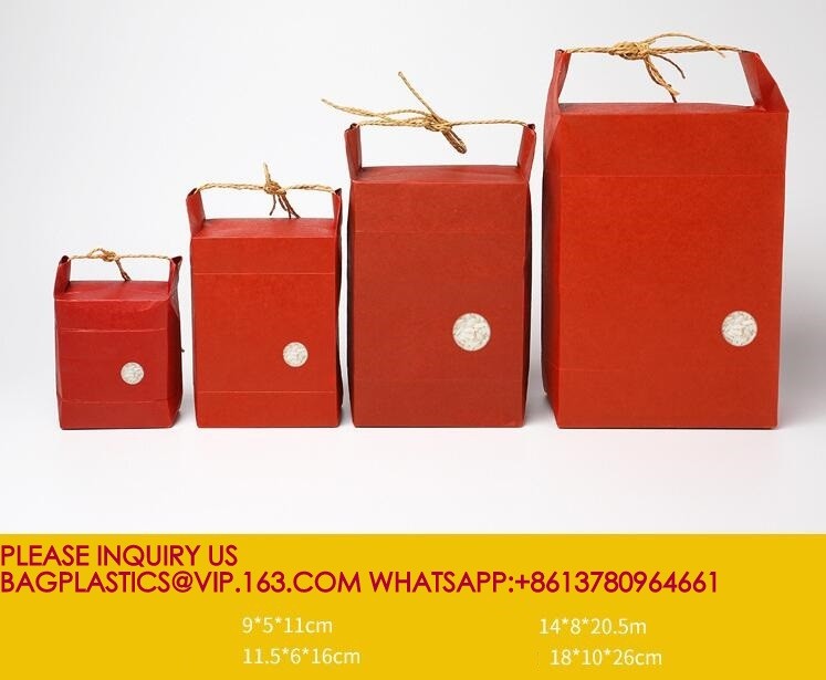 Stand Up Kraft Paper Pouch With String For Rice, Wheat Flour, Tea Leaves, Powders Packing