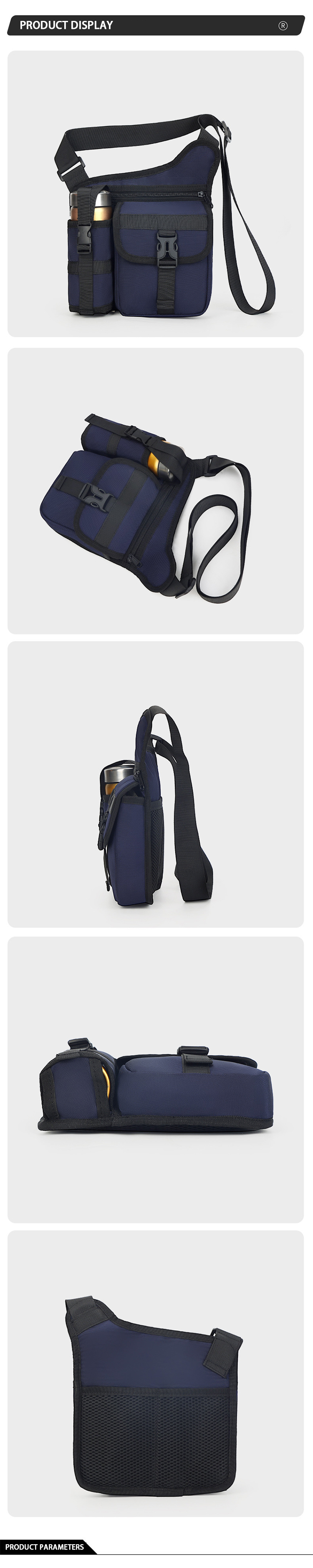 Custom Crossbody Chest Bag With Bottle Holder For Camping Biking Travel Cycling