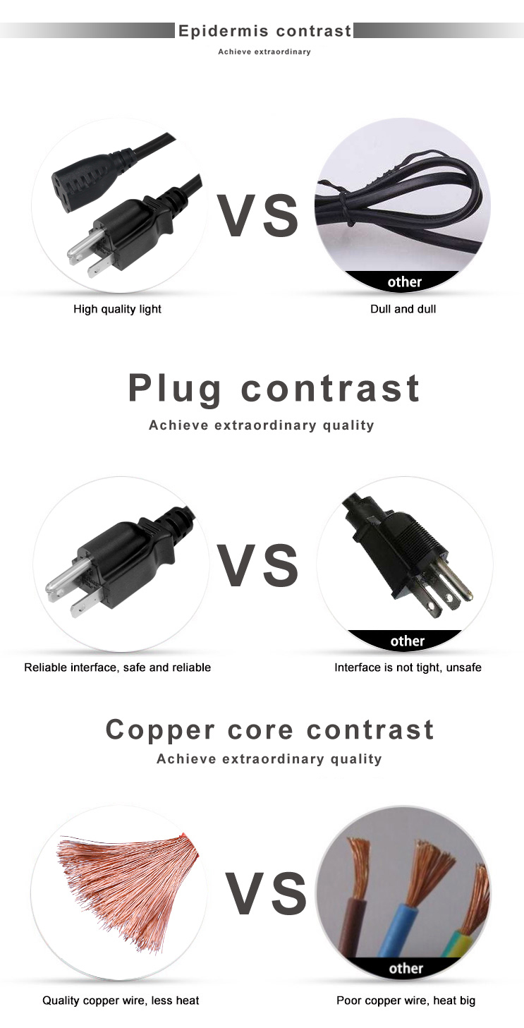 Ac Electric 110v American Plug 3 Pin Male to Female End Usa Extension Power Cable Cord Wire Nema 5-15p 5-15r power cord