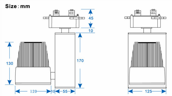 fashionalbe design 30w led track lighting with CE&ROHS