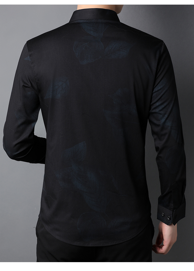 Custom Plus Size Viscose/Polyester/Spandex Long Sleeve Dress Shirt for Men's Shirts