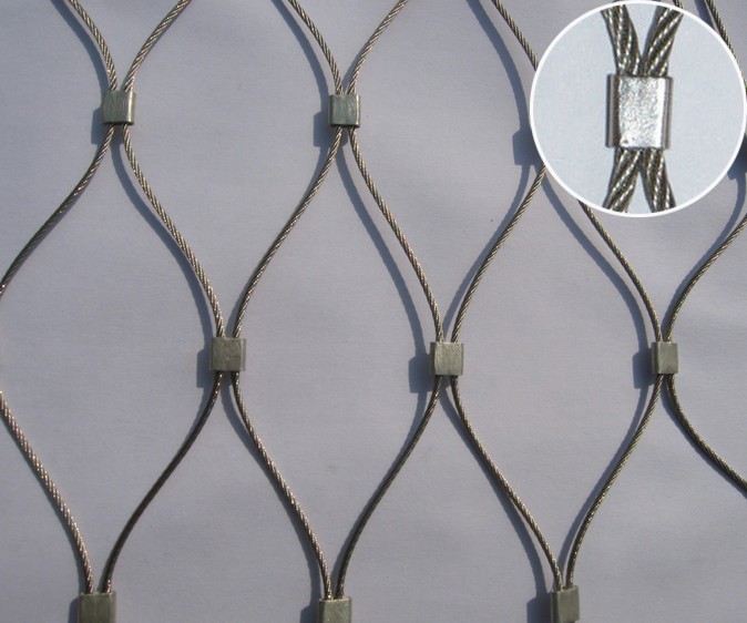 7*7 / 7*19 Stainless Steel Architectural Mesh , Ferruled Stainless Steel Rope Mesh