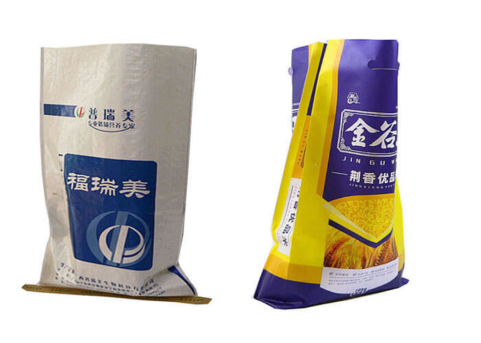 Anti Slip Surface Poultry Feed Bags Plastic Feed Sacks With Top Hemming