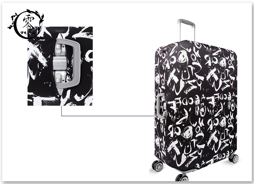 Custom Illustration Logo Luggage Case Cover Sublimation Printed Suitcase Protector Cover